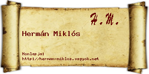 Hermán Miklós névjegykártya